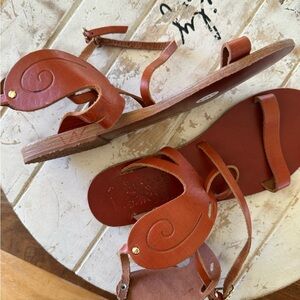 Ancient Greek Sandals | Penelope Brown Leather
Gladiator Flats